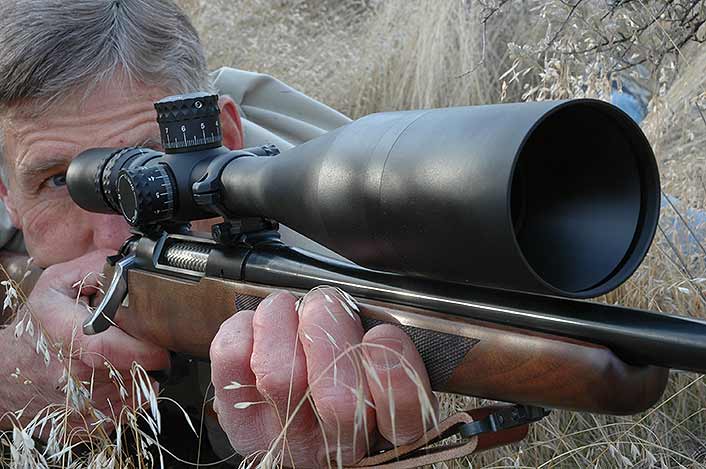 Powerful scopes help you see small targets and read mirage far away. Hitting depends on conditions.