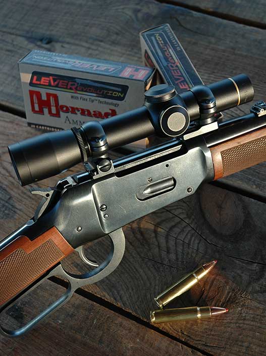 Winchester added muscle with a scope-friendly Angle Eject version of the 94, in .307 and (here) .356.