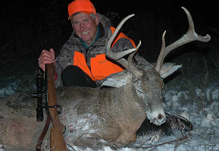 Wayne used a Scirocco (.30-06) to take this old, heavy Kansas deer. It dropped and died immediately.