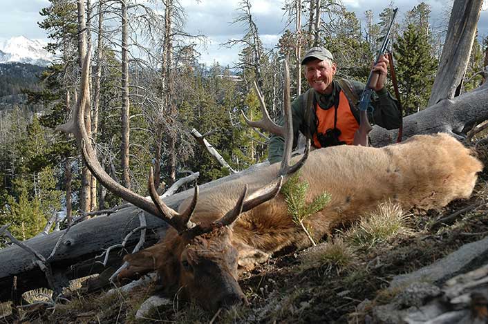Wayne killed this elk with one shot from a Marlin in .32 Special, iron sights. Shot placement counts!
