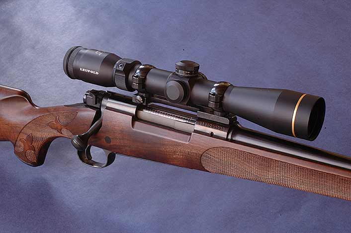 Scopes that sit low and well forward, as on this M70, help you aim fast and don’t impair rifle balance.