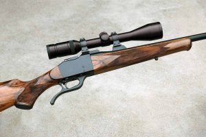 Best-quality J. regia walnut, as on this Miller/Dakota rifle, is now very costly, and becoming scarcer.